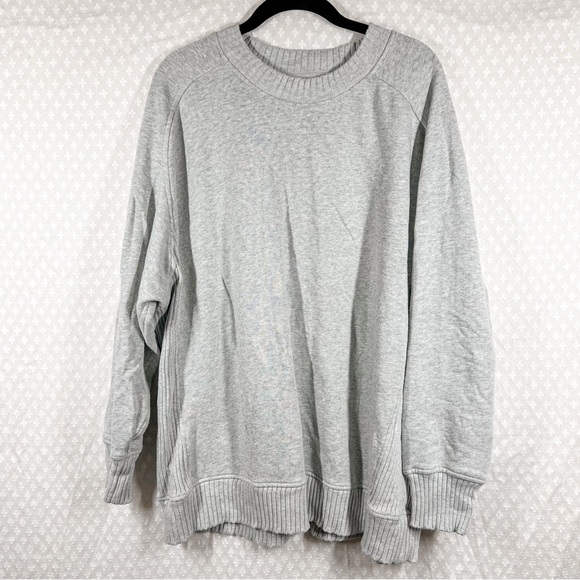 Aerie Grey Down‎ To Earth Oversized Sweatshirt - Picture 2 of 5